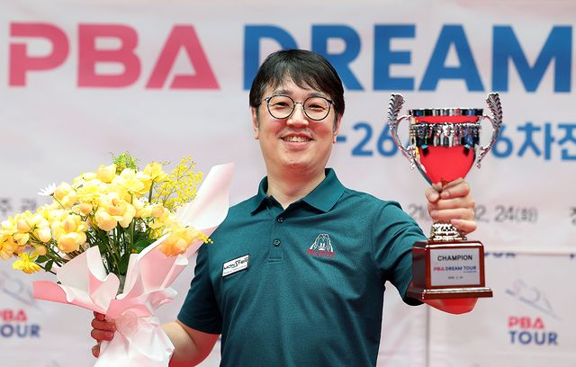 오성욱(48)이 프로당구 드림투어에서 5차전과 6차전을 연속 우승하며 화려하게 부활했다.&nbsp; 사진=PBA 제공