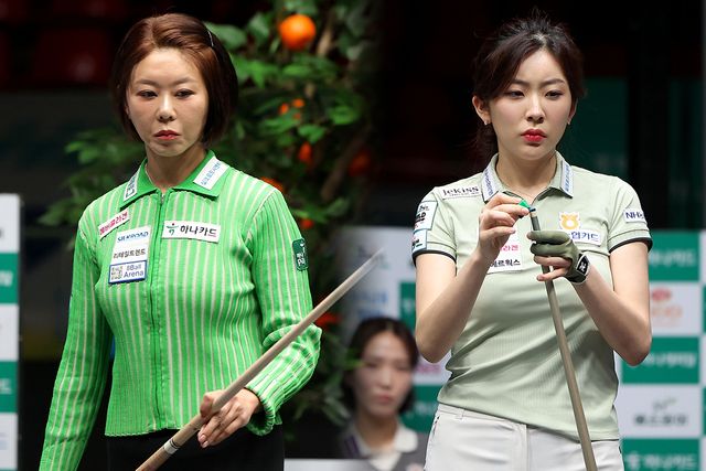 김가영(왼쪽)가 정수빈(오른쪽)이 LPBA 월드챔피언십 16강에서 대결한다. 김가영은 정규투어에서 세 차례나 정수빈에게 패해 상대전적에서 3패를 당하고 있다.&nbsp; &nbsp;사진=PBA 제공