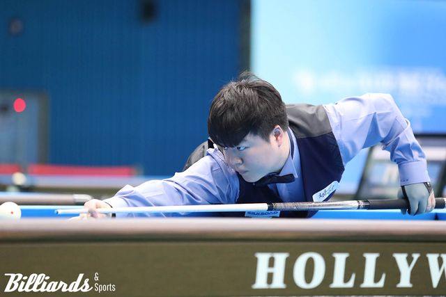 조명우는 개인전 64강에서 유훈상을 다시 만나 40:21(26이닝)로 승리하며 복식전 패배를 설욕하고 32강에 진출했다.