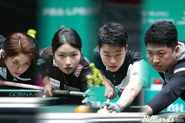 프로당구 왕중왕전이 김가영 vs 한지은, 김영원 vs 조건휘의 결승으로 압축됐다.(왼쪽부터).&nbsp; 사진=제주/이용휘 기자