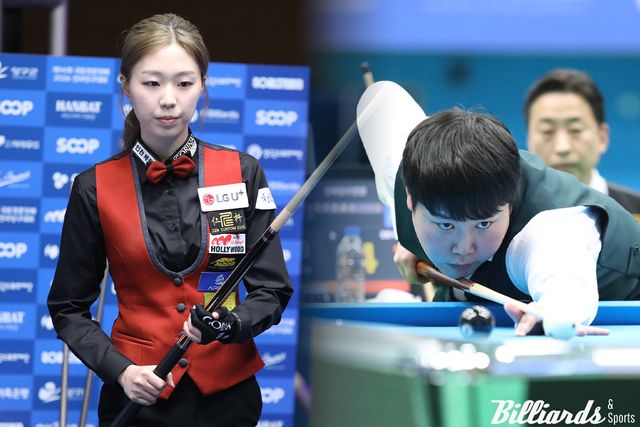 서서아(왼쪽)와 이대규(오른쪽)가 국토정중앙배 포켓볼 개인전 남녀부 우승을 차지했다. 사진=양구/이용휘 기자