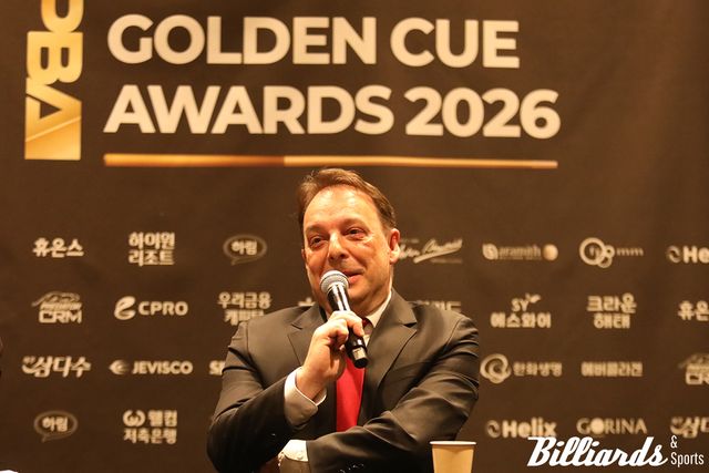 PBA 대상을 수상하는 다니엘 산체스가 시상식에 앞서 열린 기자회견에서 소감을 전하고 있다. 사진=광진구/김민영 기자