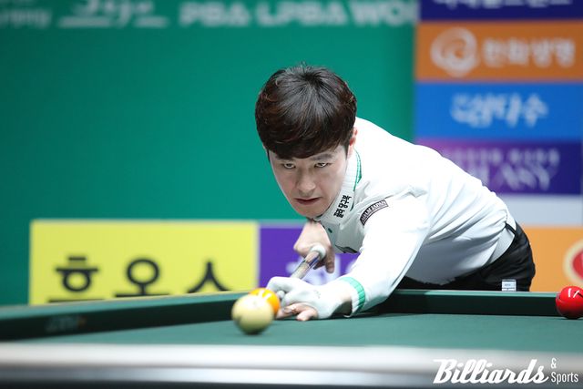 김임권이 하나카드 하나캐피탈 제주특별자치도 PBA 월드챔피언십 2026에서 공동3위에 오르며 긴 슬럼프를 벗어났다. 사진=이용휘 기자