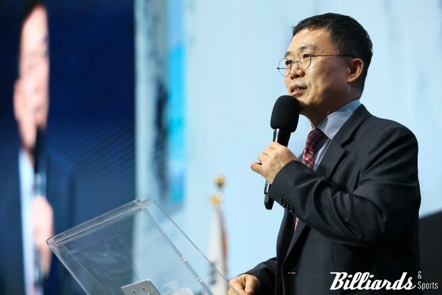 SOOP의 대표이사에서 CVO로 자리를 옮긴 서수길 대한당구연맹 회장. 이용휘 기자