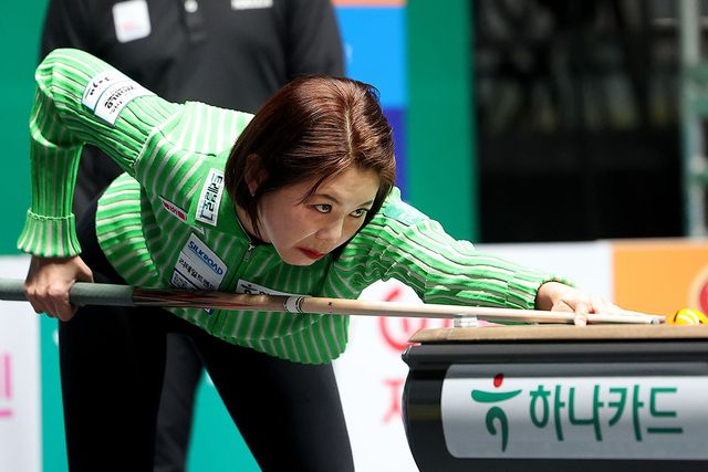 김가영이 LPBA 월드챔피언십 조별리그 첫 경기에서 승리하며 순조로운 도전을 시작했다. 사진=PBA