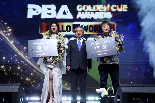 지난 시즌 프로당구를 빛낸 최고의 선수로 뽑힌 김가영과 강동궁.