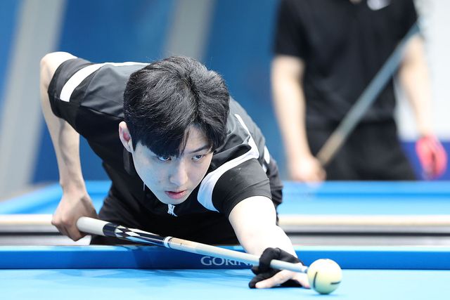 군복무 후 지난 시즌 복귀한 한지승이 PBA 큐스쿨을 통과하고 1부 투어 잔류에 성공했다. 사진=PBA 제공