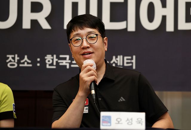 두 시즌 만에 PBA 1부 투어에 복귀하는 오성욱이 복귀 소감을 말하고 있다.