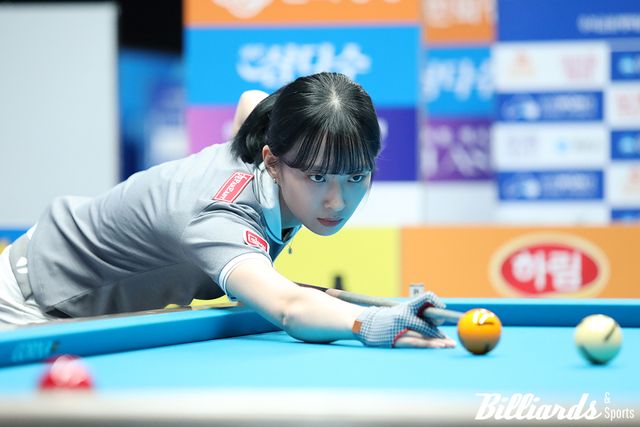 16일 열린 '우리금융캐피탈 LPBA 챔피언십 2026' Q라운드로 프로당구 데뷔전을 치르고 있는 최봄이. 최봄이는 이날 Avg.1.042를 기록하며 전체 1위로 Q라운드를 통과했다. 사진=고양/이용휘 기자