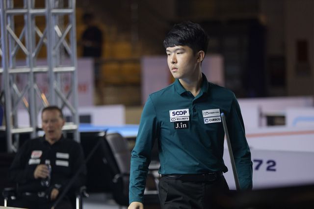 '17세 돌풍' 김도현(상동고부설방통고)의 호찌민 3쿠션 당구월드컵 도전이 8강에서 아쉽게 마감했다.&nbsp; 사진=SOOP 제공