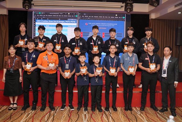 U-22 3쿠션 대회에 출전하는 선수들.