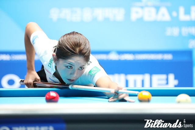 개인통산 19승을 달성하며 LPBA 최초 누적상금 10억원을 눈앞에 둔 김가영.