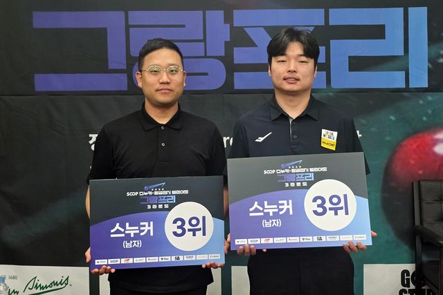 시상식에 나란히 선 공동3위 김도훈(좌)과 김수웅(우)