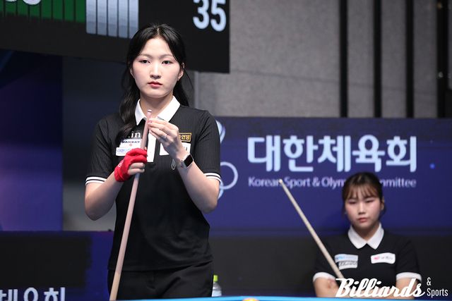 박세정과 두 번째 결승전 맞대결을 벌이고 있는 백가인. 사진=남원/이용휘 기자