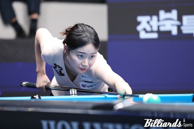 포켓10볼 여자부 개인전 준우승을 차지한 김보건. 사진=남원/이용휘 기자