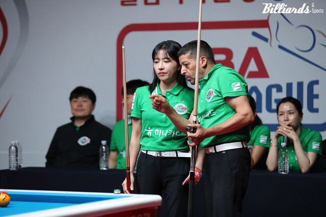 하나카드 혼합복식팀 무라트 나지 초클루(튀르키예)와 한슬기.&nbsp; 사진=광명/김민영 기자