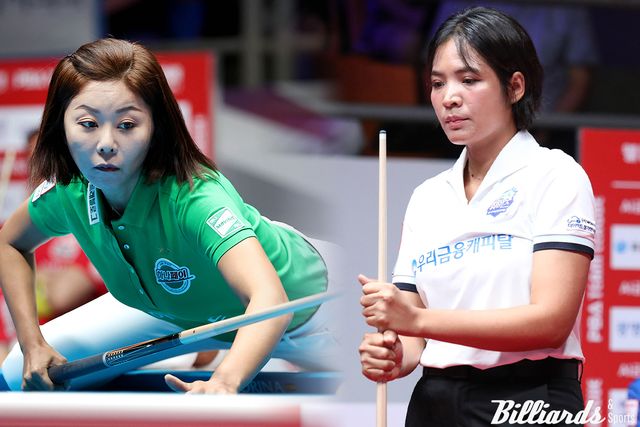 1라운드 우승 경쟁을 하는 선두 팀 우리금융캐피탈과 하나카드가 7일 차 경기에서 나란히 패하며 하림에 선두 자리를 내줬다.&nbsp; 사진=광명/이용휘 기자, PBA 제공