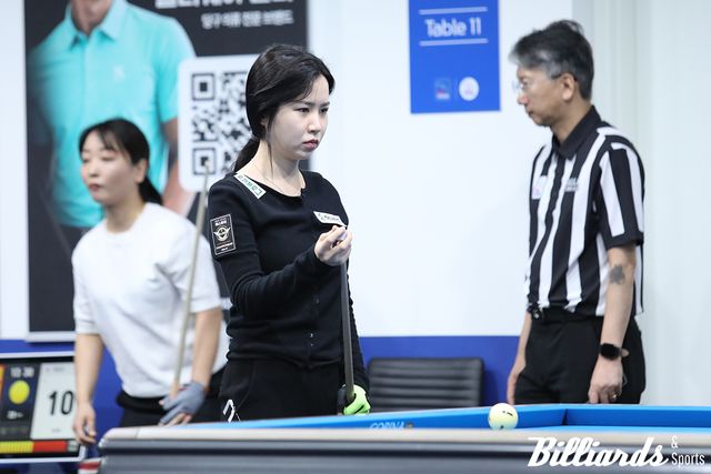 128강에서 최정선과 대결 중인 김진아.