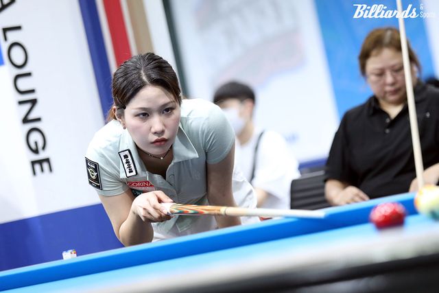 전애린(27)이 두 차례 복수전을 승리하며 3차 투어 32강에 진출, 3년 만에 용현지(웰컴저축은행)와 리벤지매치를 벌인다.&nbsp; 사진=고양/김민영 기자