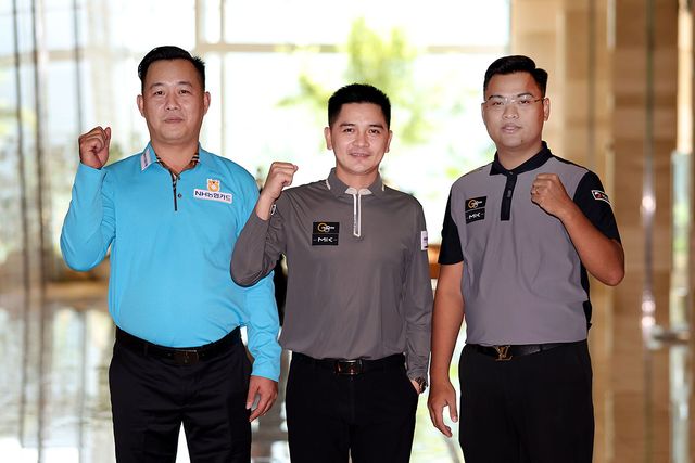지난 2차 투어 하이원리조트 챔피언십에서 프로당구 PBA 투어에 데뷔한 '베트남 신예 3인방'. (왼쪽부터) 다오반리, 톤비엣호앙밍, 응우옌쩐타인타오.&nbsp;사진=PBA 제공