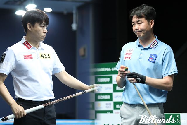 한국 선수 중 이번 '친환경 건축자재 에스와이 PBA 챔피언십' 4강에 오른 최성원과 정시용. 사진=고양/이용휘 기자