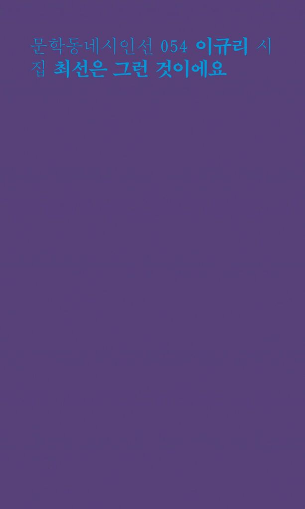 이규리 최선은그런것이에요 시집