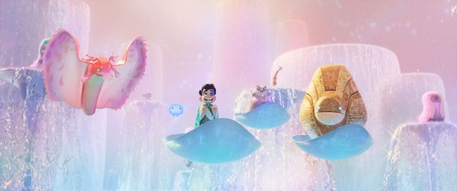 A COSMIC MISADVENTURE – When an 11-year-old space fanatic is beamed up to the Communiverse, an interplanetary organization with representatives from galaxies far and wide, he must form new bonds with eccentric alien lifeforms. From left to right: Ambassador Questa (voice of Jameela Jamil), Ooooo (voice of Shirley Henderson) and Elio (voice of Yonas Kibreab). Directed by Madeline Sharafian, Domee Shi and Adrian Molina, and produced by Mary Alice Drumm, Disney and Pixar’s “Elio” releases in theaters June 20, 2025. 