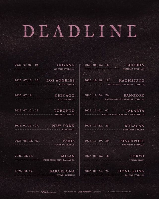 블랙핑크 월드투어 '데드라인' 추가 공연