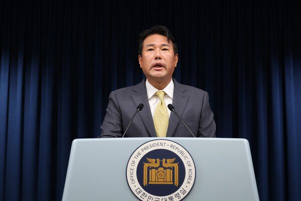 윤석열 대통령 사우디·카타르 국빈 방문 브리핑하는 김태효 1차장
