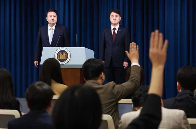 질문 받는 윤석열 대통령 ⓒ연합뉴스