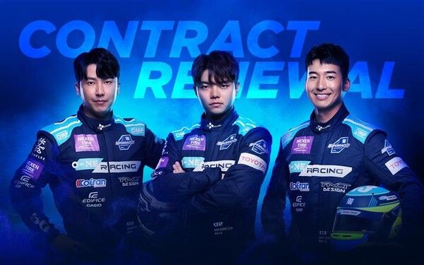 2025 시즌 오네레이싱 드라이버 라인업 오한솔, 김동은, 이정우(왼쪽부터) 사진=오네레이싱