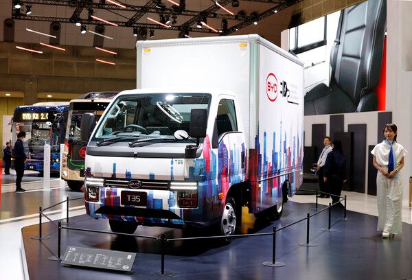 2025 일본 모빌리티쇼에서 최초공개된 BYD T35트럭. 사진=전현철 기자.