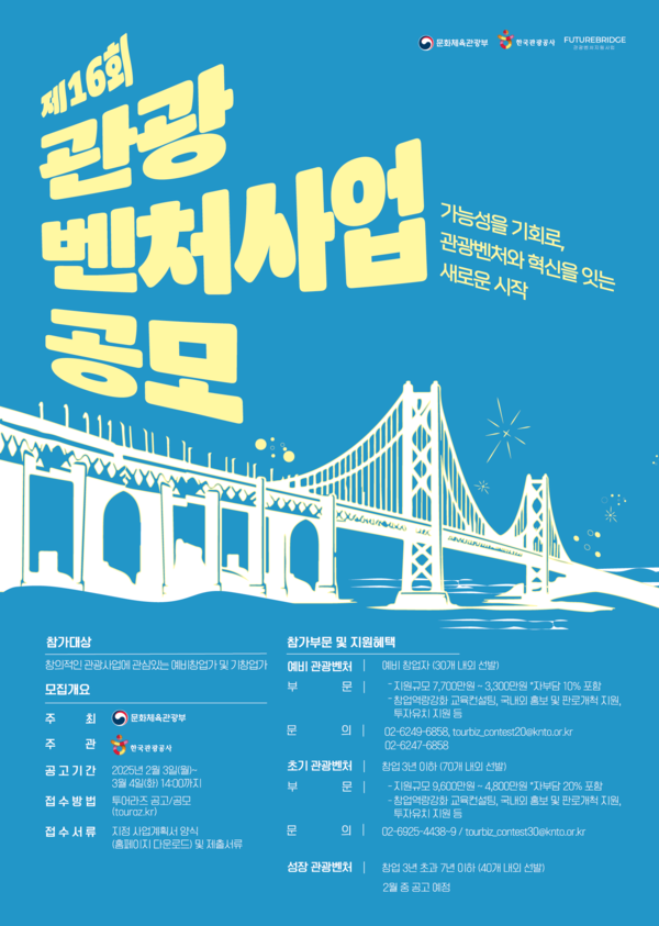 제16회 관광벤처사업 공모전 포스터. 제공=한국관광공사