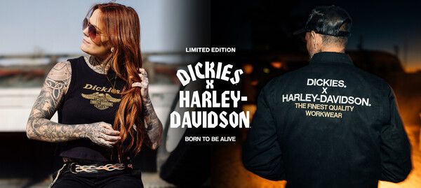 ‘디키즈’와 할리데이비슨이 협업해 ‘Born to Be Alive’ 컬렉션을 선보였다. 사진=할리데이비슨