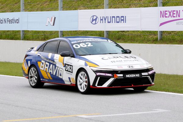 2025 현대 N 페스티벌 개막전 넥센 N2 마스터즈 결선에서 달리고 있는 정상오. 사진=전현철 기자.