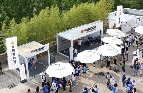 한국앤컴퍼니㈜·한국타이어앤테크놀로지㈜가 지난 6일부터 사흘간 대구 삼성 라이온즈 파크에서 진행한 한국타이어 스트라이크존 팝업 이벤트 현장 전경. 제공=한국앤컴퍼니