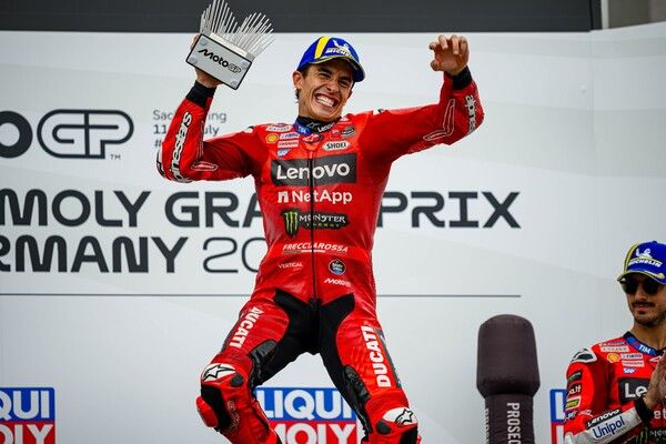 마르크 마르케즈가 모토GP 참가 200경기를 맞은 '2025 모토GP 제11전 독일 GP'에서 시즌 7승으로 통산 69승에 도달했다. 작센링에서는 9승을 챙겼다. 사진=두카티