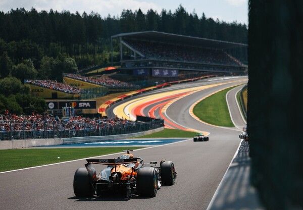 2025 F1 제13전 벨기에 GP 첫 자유주행 장면. 사진=맥라렌