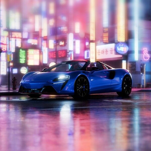 맥라렌 아투라 스파이더 이그니션 한국 전용 비스포크 외장 컬러 미드나잇 한 랜더링 이미지&nbsp;