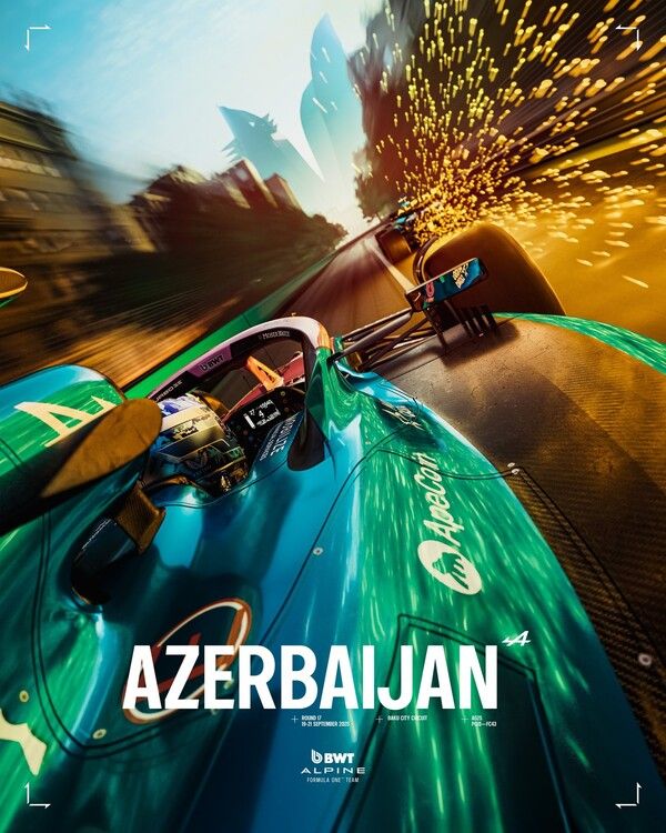 2025 F1 제17전 아제르바이잔 그랑프리에 참가하는 팀들의 포스터. 제공=각 팀