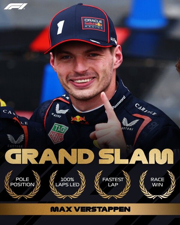 막스 페르스타펜(레드불)이 ‘2025 F1 아제르바이잔 GP’에서 데뷔 통산 여섯 번째 그랜드슬램을 달성했다. 사진=F1