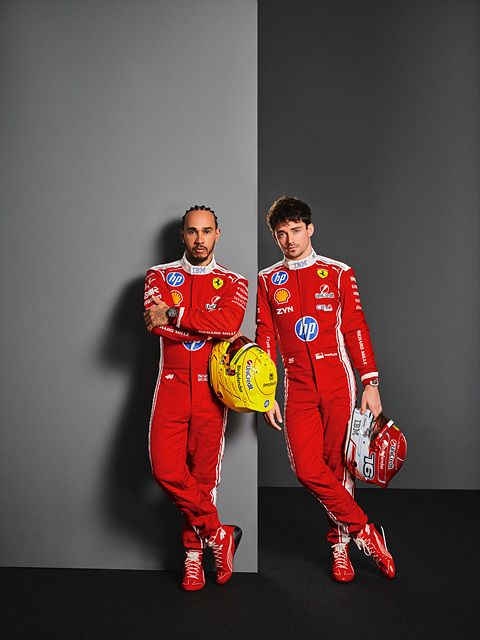 스쿠데리아 페라리 HP의 루이스 해밀턴(왼쪽)과 샤를 르클레르. 사진=페라리 F1