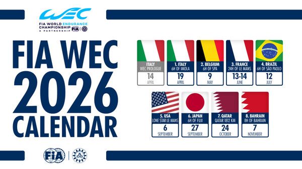 2026시즌 FIA 세계 내구레이스 챔피언십(WEC) 새로운 일정이 확정됐다. 사진=FIA