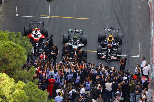 2026 F1 제6전 모나코 그랑프리의 카 포디엄. 사진=메르세데스