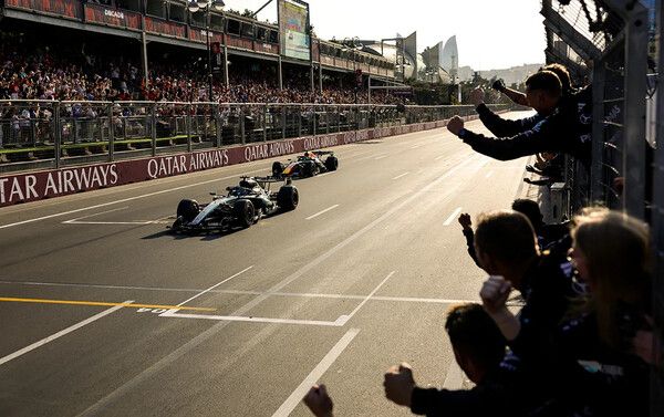 2026 F1 제15전 아제르바이잔 그랑프리 결선 피니시 장면. 사진=메르세데스 F1
