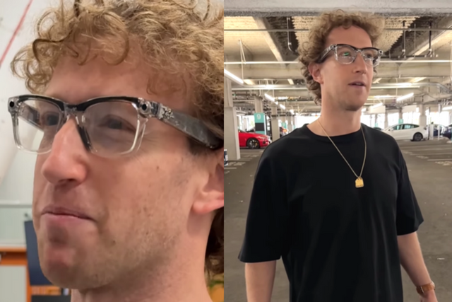 마크 저커버그 메타 CEO가 레이밴 스마트안경을 착용하는 모습. (사진=zuck SNS)