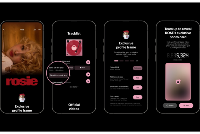 틱톡에서 진행 중인 ‘#rosie’ 캠페인의 캠페인 허브. (사진=틱톡)