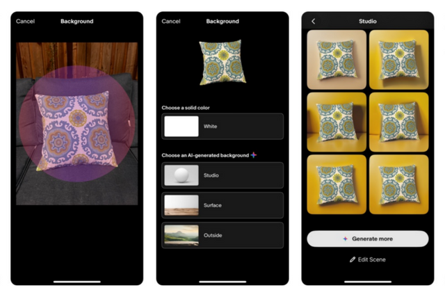 상품 사진 배경을 바꿔주는 기능. (사진=이베이)