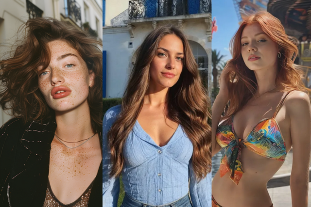 AI 미인대회 최종 후보들. 왼쪽부터 올리비아C, 라리나, 세렌 에이. (사진=팬뷰 미스 AI)