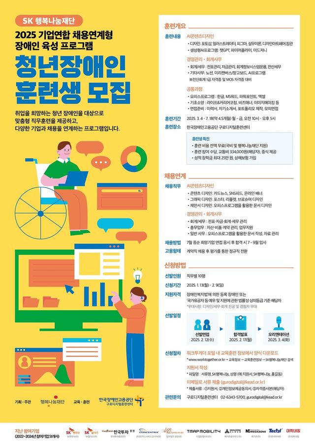 2025 취업연계형 장애인 육성 프로그램 훈련생 모집 포스터. (사진=행복나눔재단)
